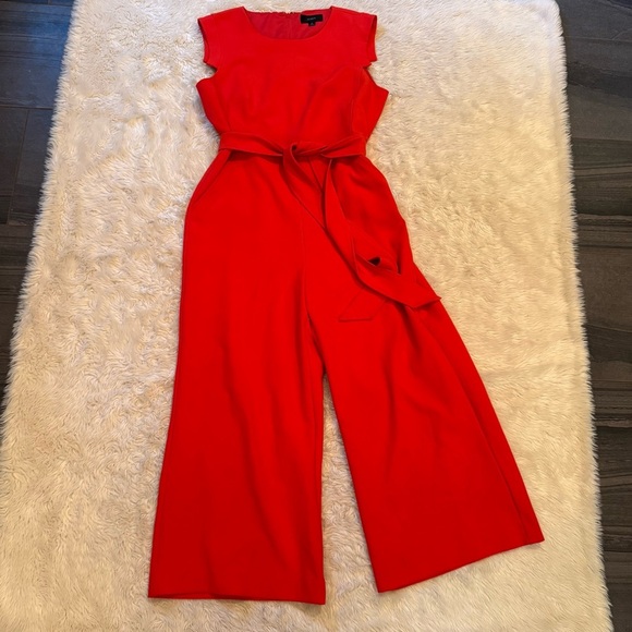 J.CREW Resume Jumpsuit in Red Stretch Crepe - Size 14 - Picture 3 of 7